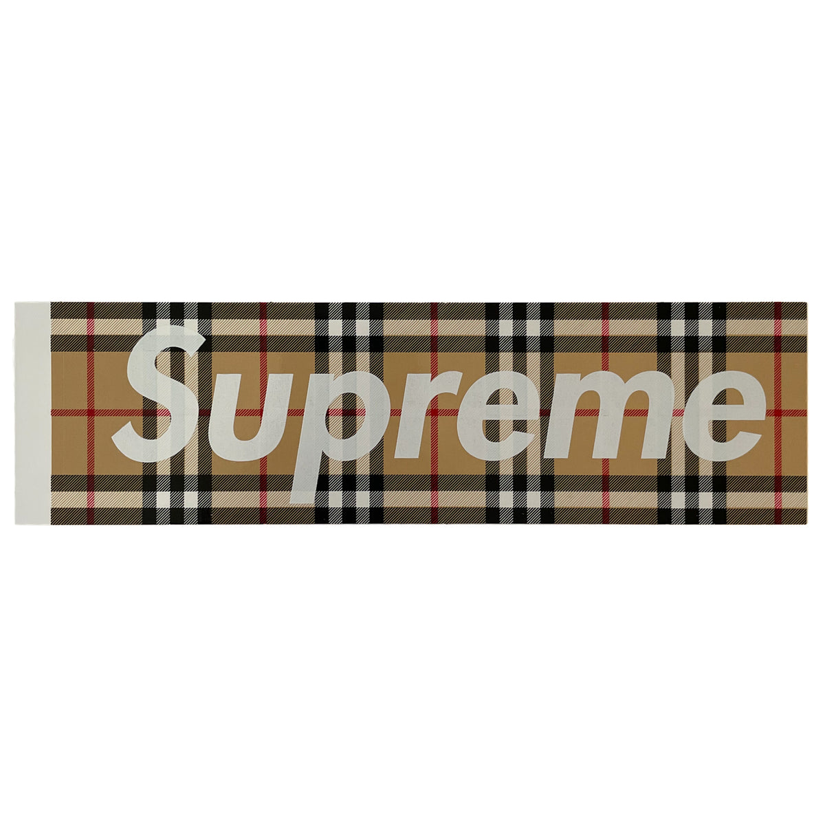 Supreme Beige Burberry Box Logo Sticker