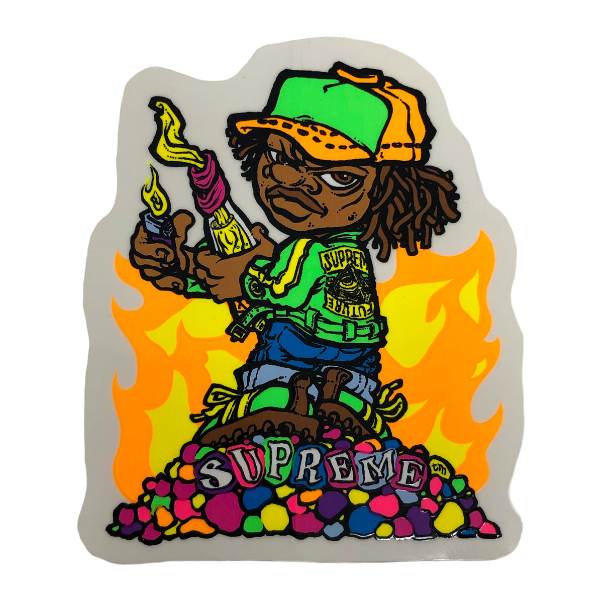 Supreme Andy Howell Molotov Kid Sticker | Supreme Stickers