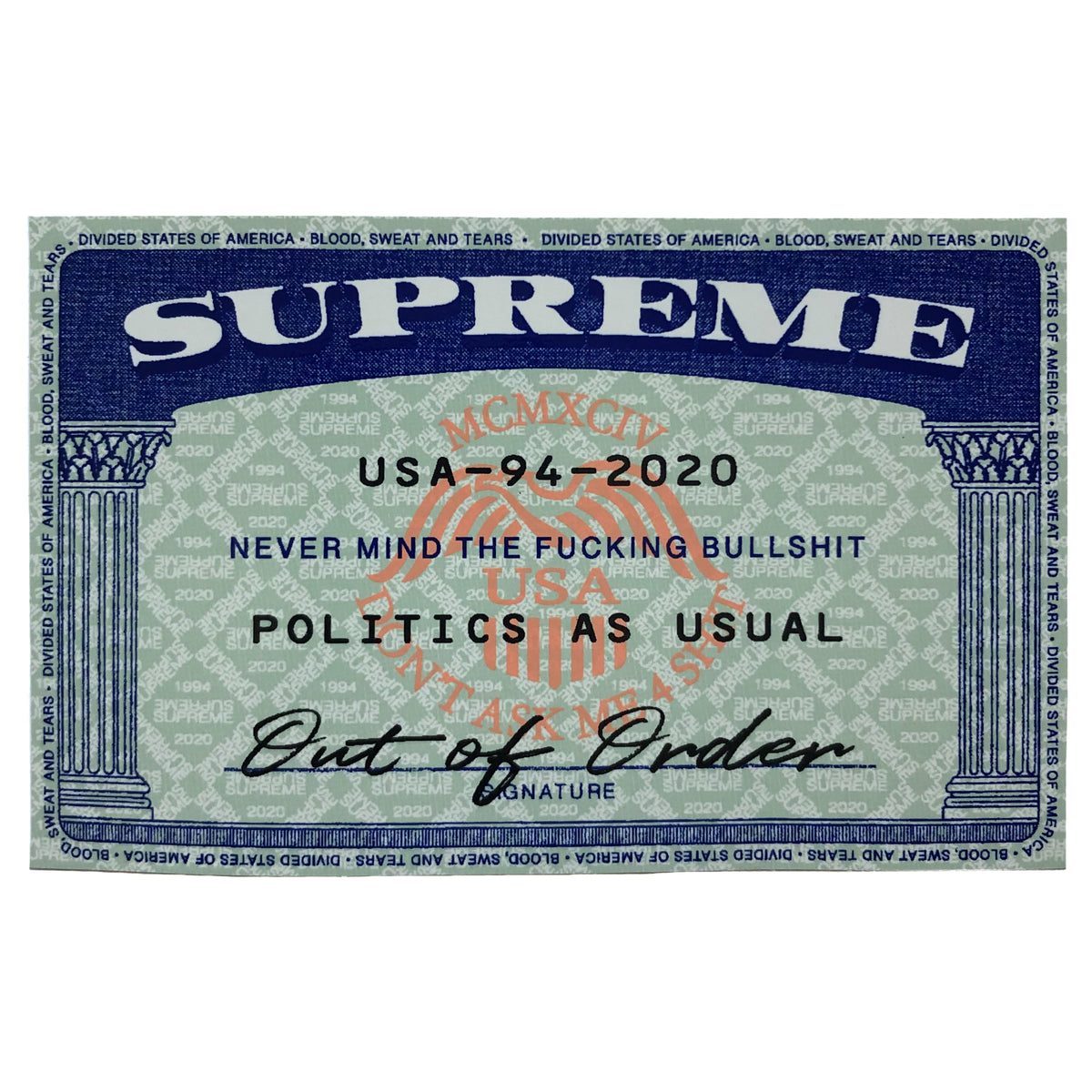 Supreme Blue Smurf Box Logo Sticker | Fall 2020 | Supreme Stickers