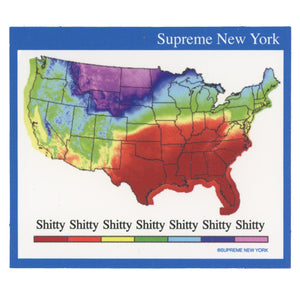Supreme Thermal Weather Map Sticker