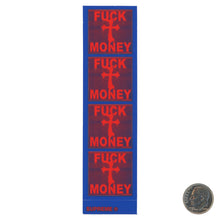 Load image into Gallery viewer, Supreme Fuck Money Blue Red Mini Sticker
