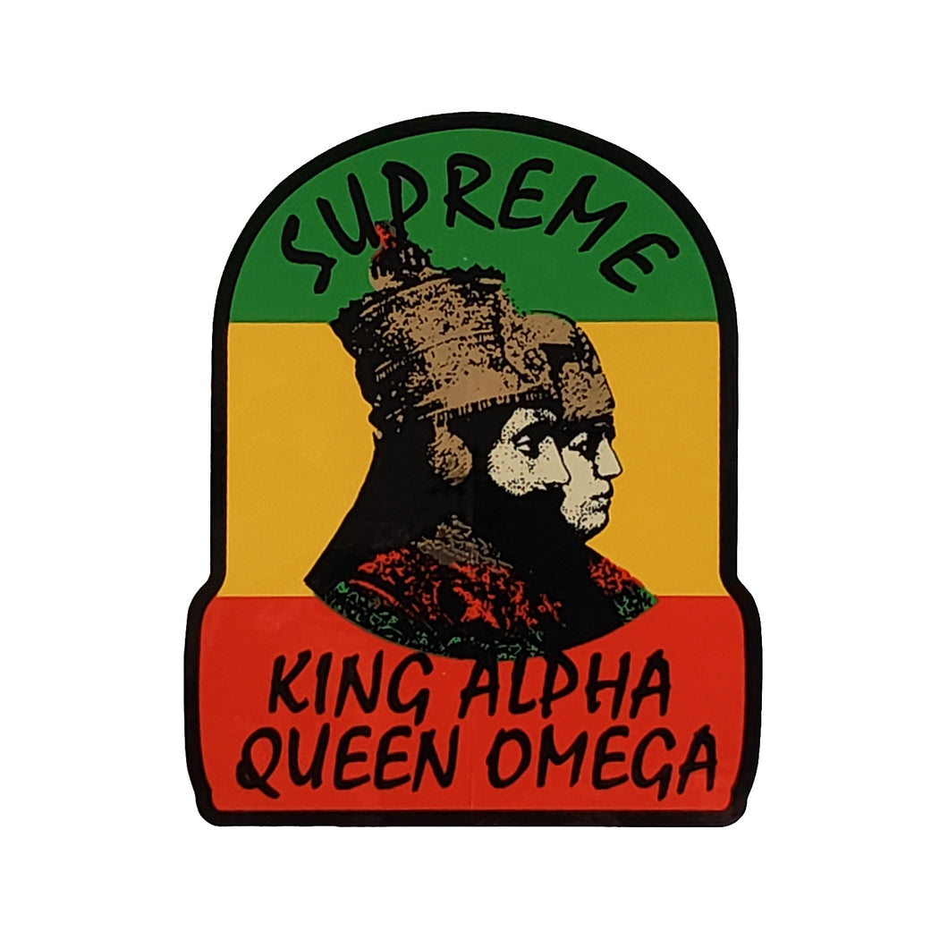 Supreme King Alpha Queen Omega Sticker