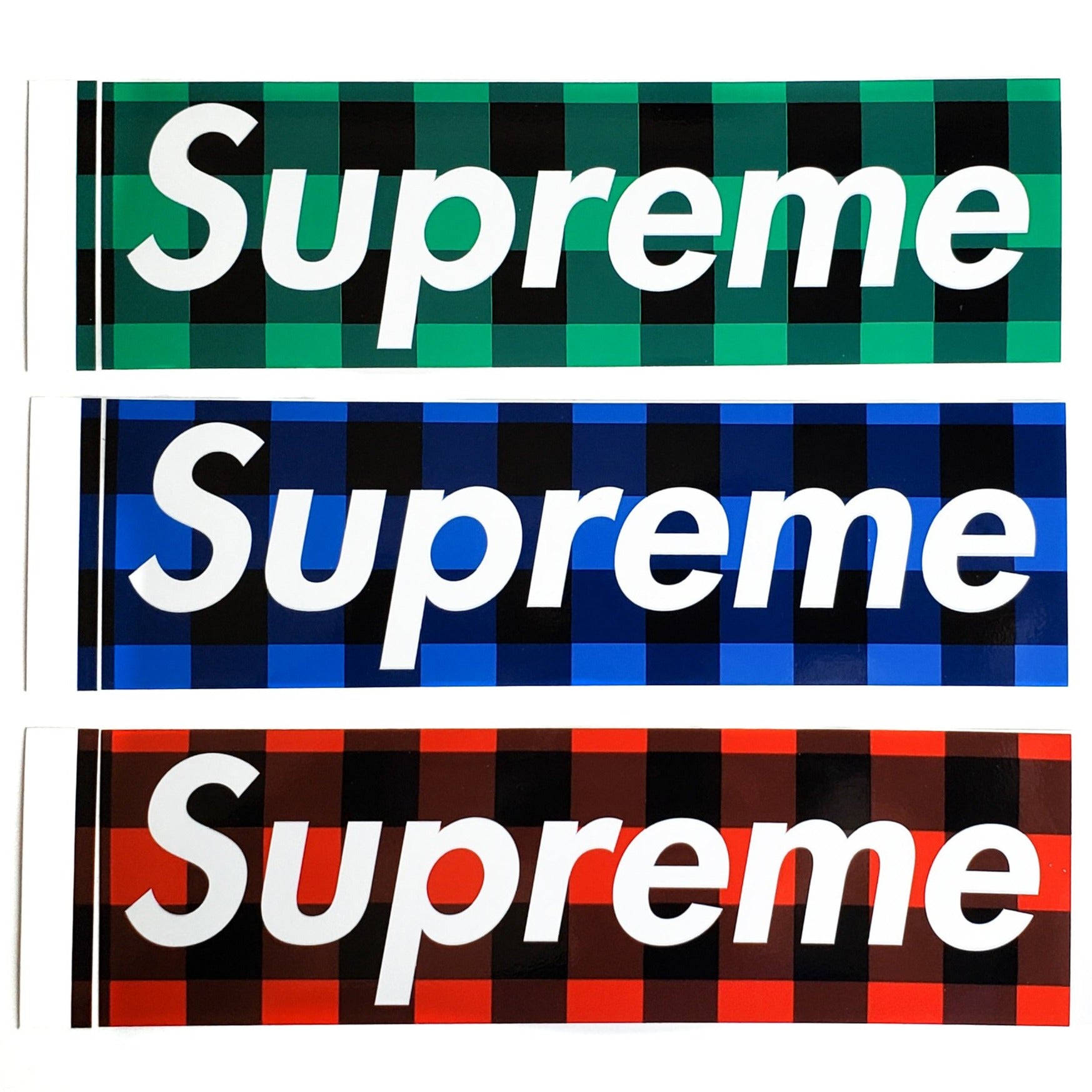 Supreme Buffalo Plaid Box Logo Sticker| Supreme Stickers