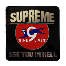 Load image into Gallery viewer, Supreme Nine Lives Sticker Black
