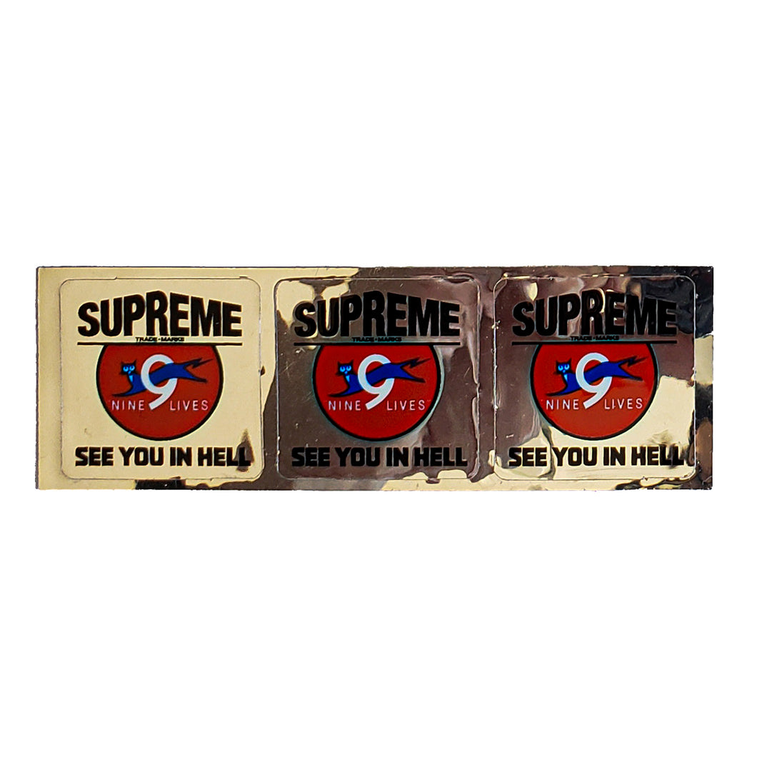 Supreme Nine Lives Sticker Silver Mini