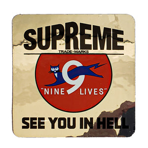 Supreme Nine Lives Sticker Silver