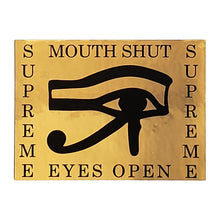 Load image into Gallery viewer, Supreme Mouth Shut Eyes Open Sticker Black
