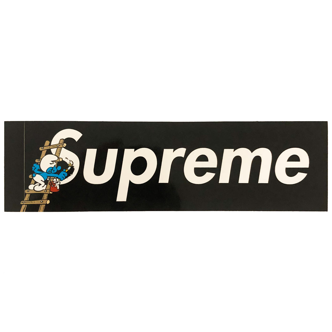 Supreme Black Smurf Box Logo Sticker