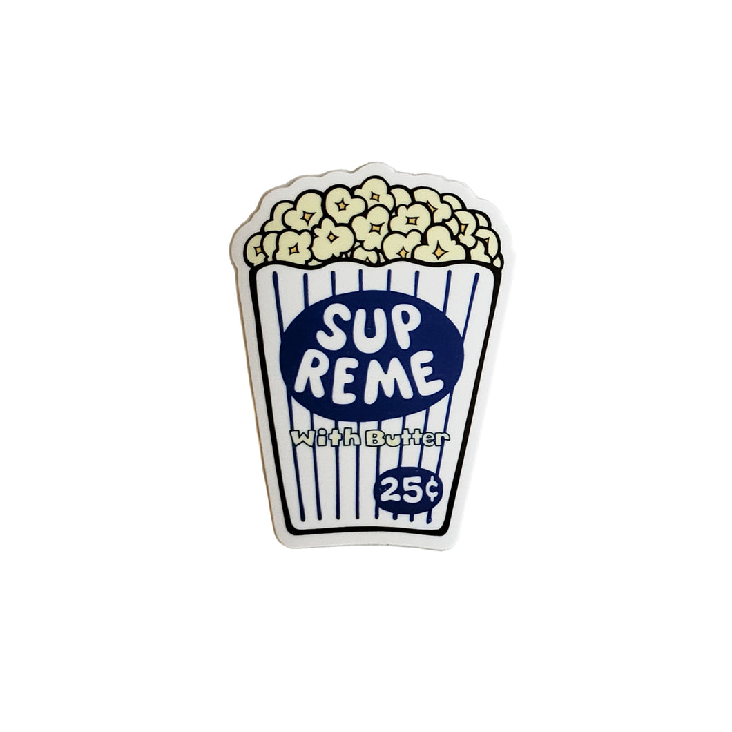 Supreme Popcorn Sticker Blue