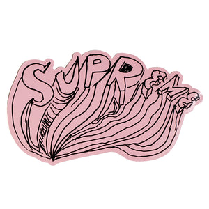 Supreme Daniel Johnston Script Sticker Pink