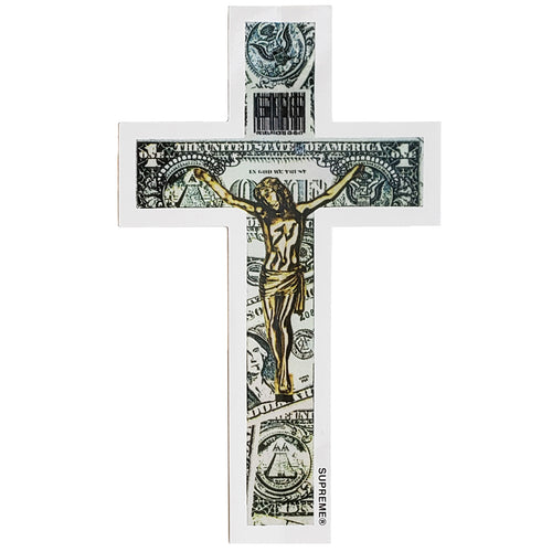 Supreme In God We Trust Cross Sticker