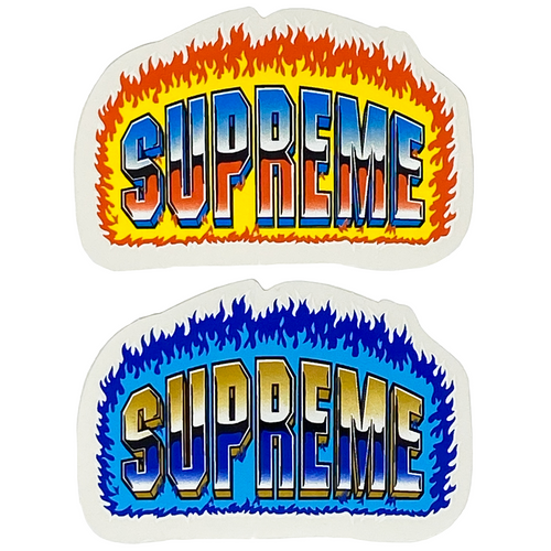 Supreme Chrome Fire Sticker Set