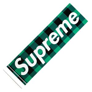 Supreme Buffalo Plaid Sticker Green