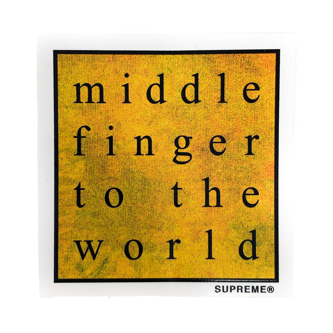 Supreme Middle Finger To The World Sticker