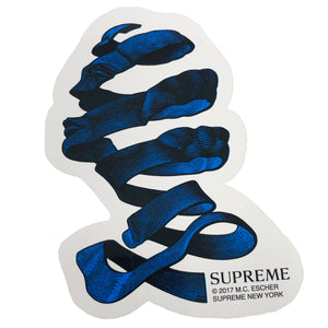 Supreme M.C. Escher Ribbon Sticker Blue