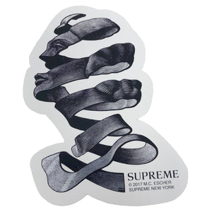 Supreme M.C. Escher Ribbon Sticker Grey Silver