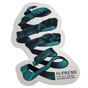 Supreme M.C. Escher Ribbon Sticker Teal