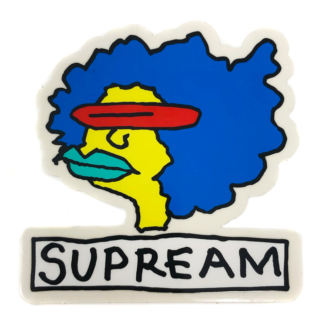 Supreme Ramm Head Mark Gonzales Sticker Blue