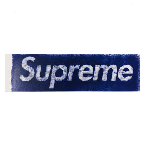 Supreme Molodkin Box Logo Sticker Blue Pen Scratch