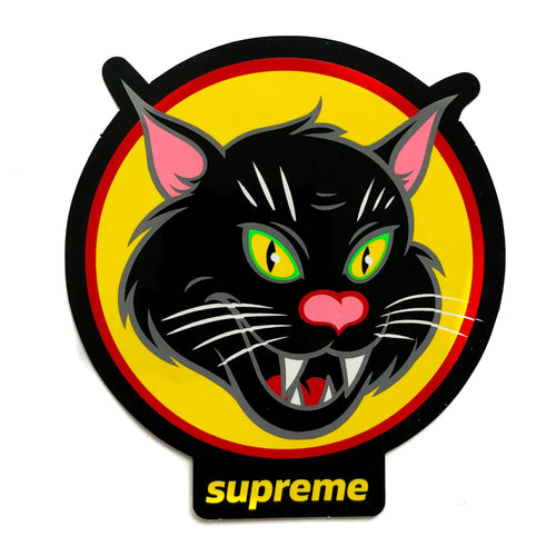 Supreme Black Cat Sticker