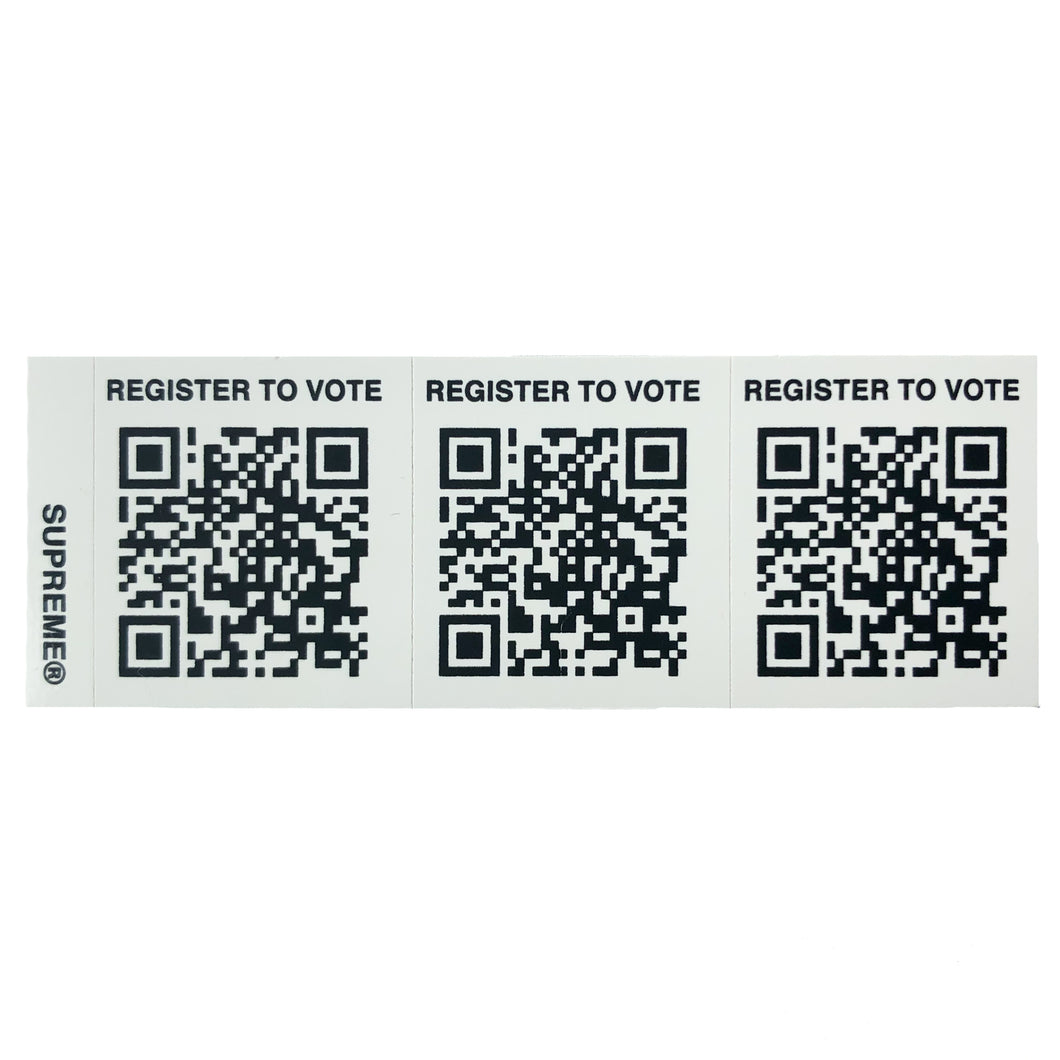 Supreme Register To Vote QR Code Mini Stickers