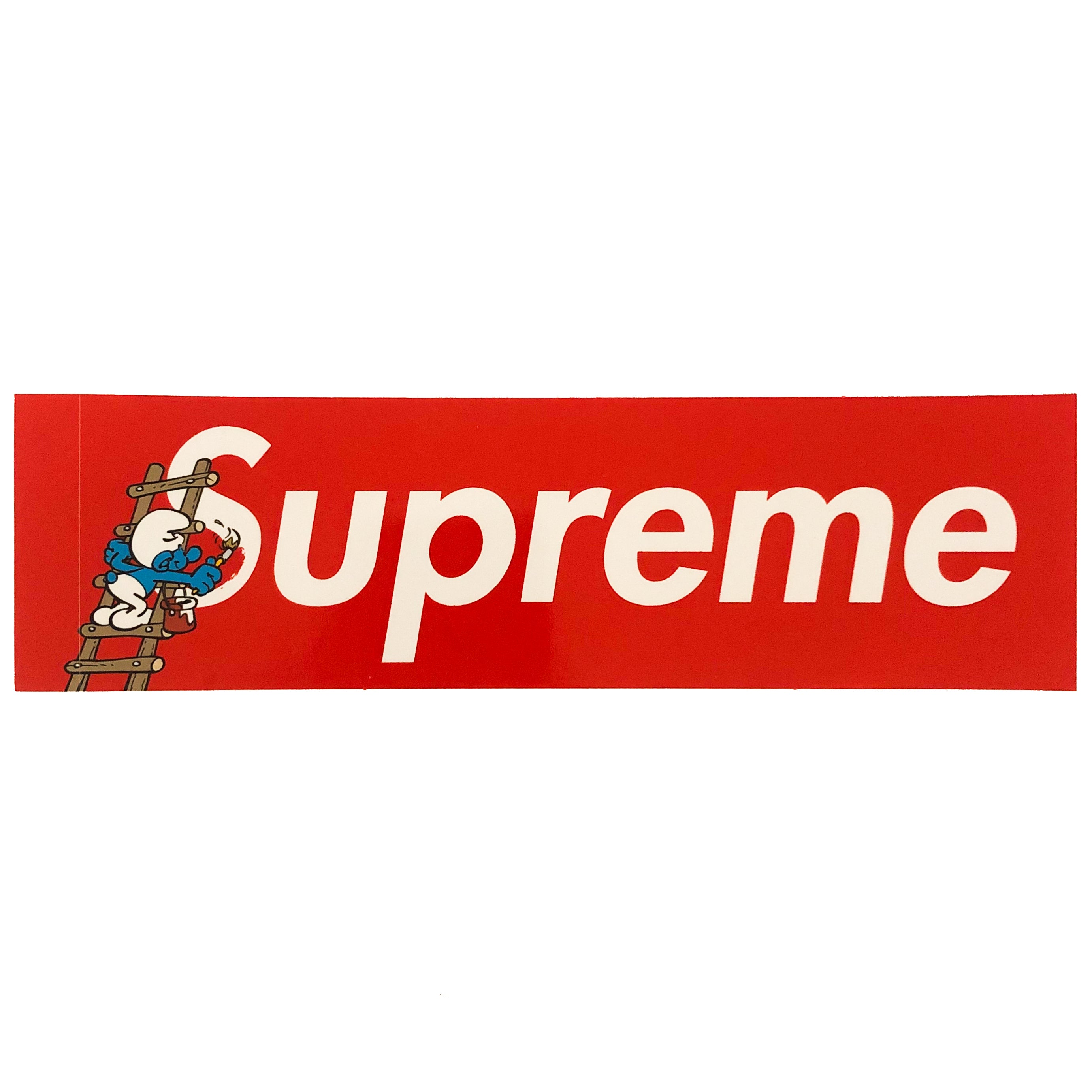 Supreme Red Smurf Box Logo Sticker | Fall 2020 | Supreme Stickers