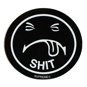Supreme Shit Smiley Sticker Black