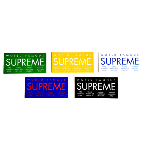 Supreme World Famous International Stickers